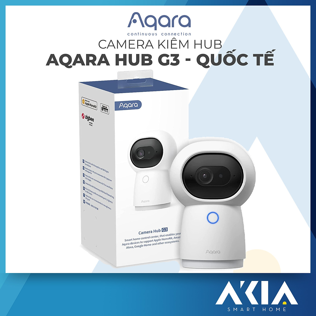 Camera Aqara G3, QHD 2K,AI Tracking, hỗ trợ Apple HomeKit, tích hợp Hub Zigbee - Hàng Chính Hãng