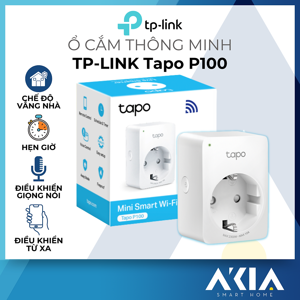 Ổ Cắm Wifi Thông Minh TP-Link Tapo P100 - Hàng Chính Hãng