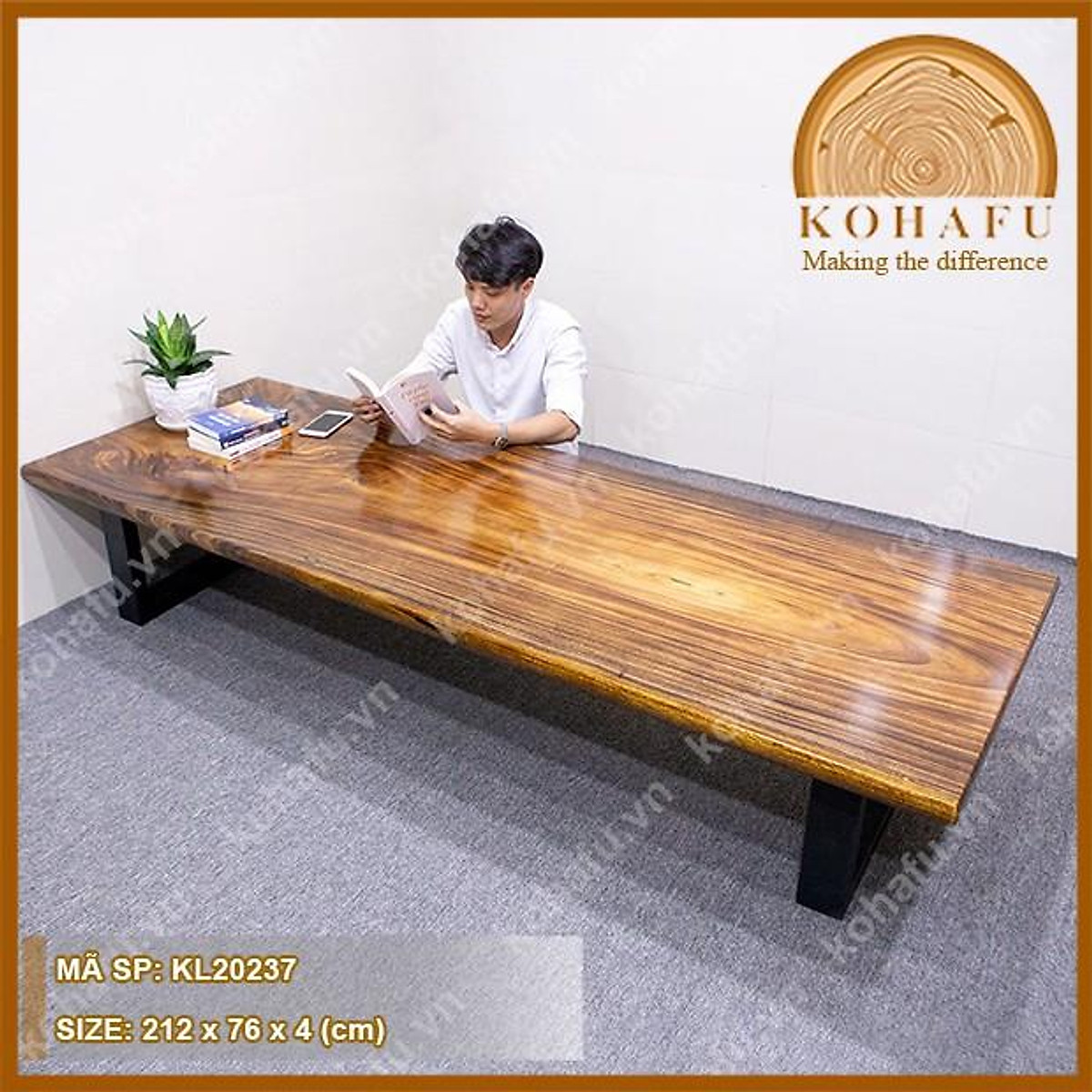 Mua Bàn trà ngồi bệt kiểu Nhật, gỗ me tây nguyên tấm vân đẹp, dài 212 x rộng 76 x dày 4 (cm) - KL20237 | Tiki Mua Bàn Trà Ngồi Bệt Kiểu Nhật, Gỗ Me Tây Nguyên Tấm Vân Đẹp, Dài 212 X Rộng 76 X Dày 4 (Cm) - Kl20237 | Tiki