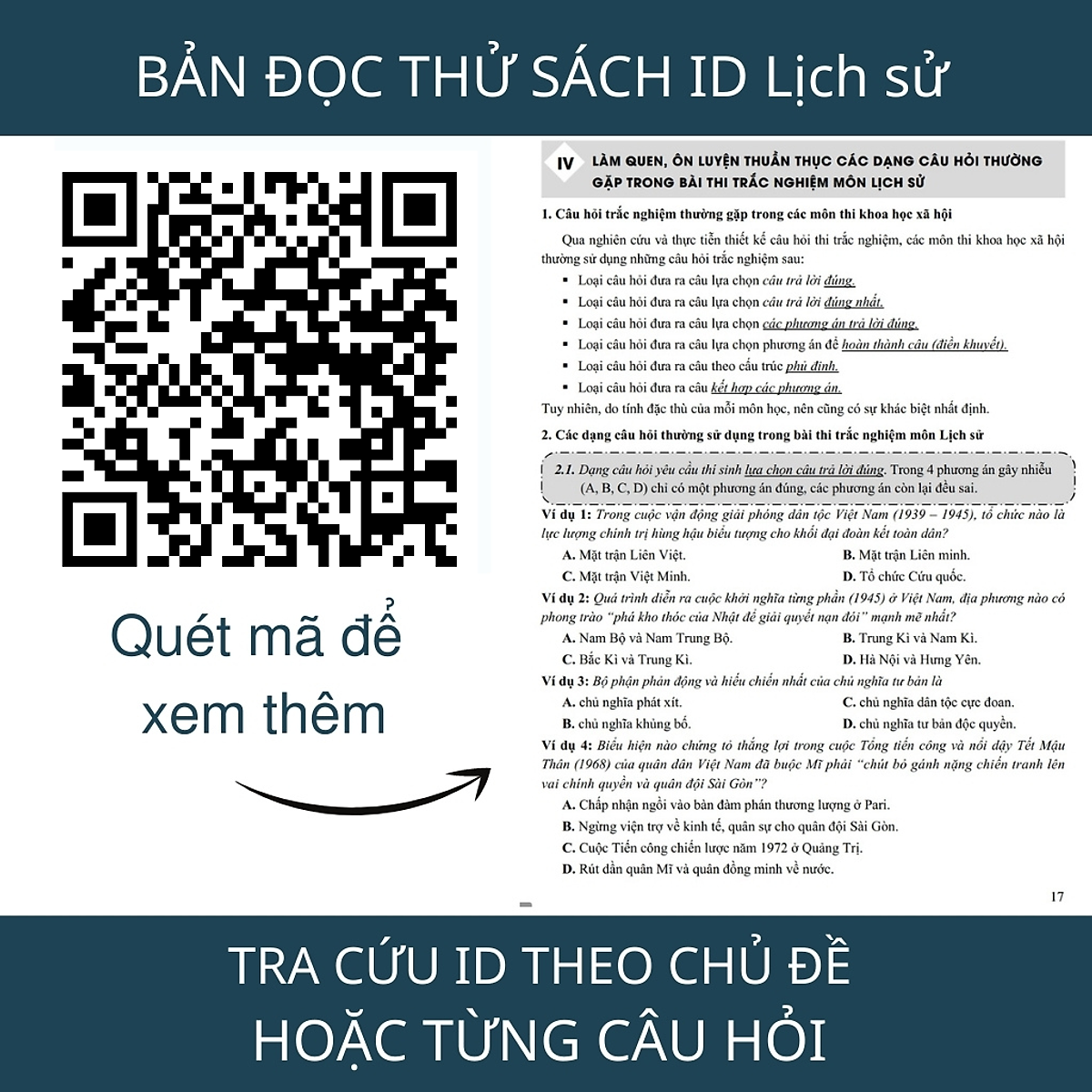 Sách ID luyện đề môn Lịch Sử Thầy Nguyễn Mạnh Hưởng (chọn lọc) 