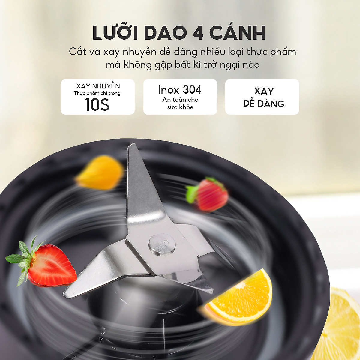 Máy xay sinh tố LEBENLANG gồm 2 cối tích hợp bình chứa dung tích 300-600ml, công suất 350W, model LBSP8648 - hàng chính hãng