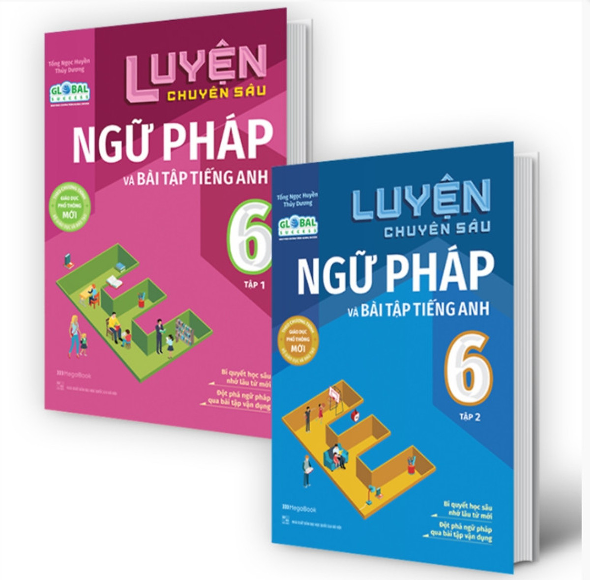 Combo Sách Tiếng Anh THCS: Luyện Chuyên Sâu Ngữ Pháp Và Bài Tập Tiếng Anh 6 (Bộ 2 cuốn/ Tặng kèm Bookmark Happy Life)