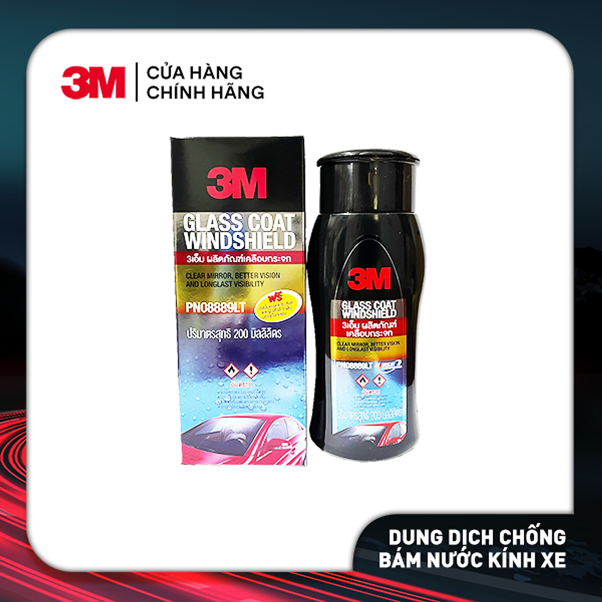Dung dịch chống bám nước kính xe 3M Glass Coat Windshield 3M 08889 LT 200ml