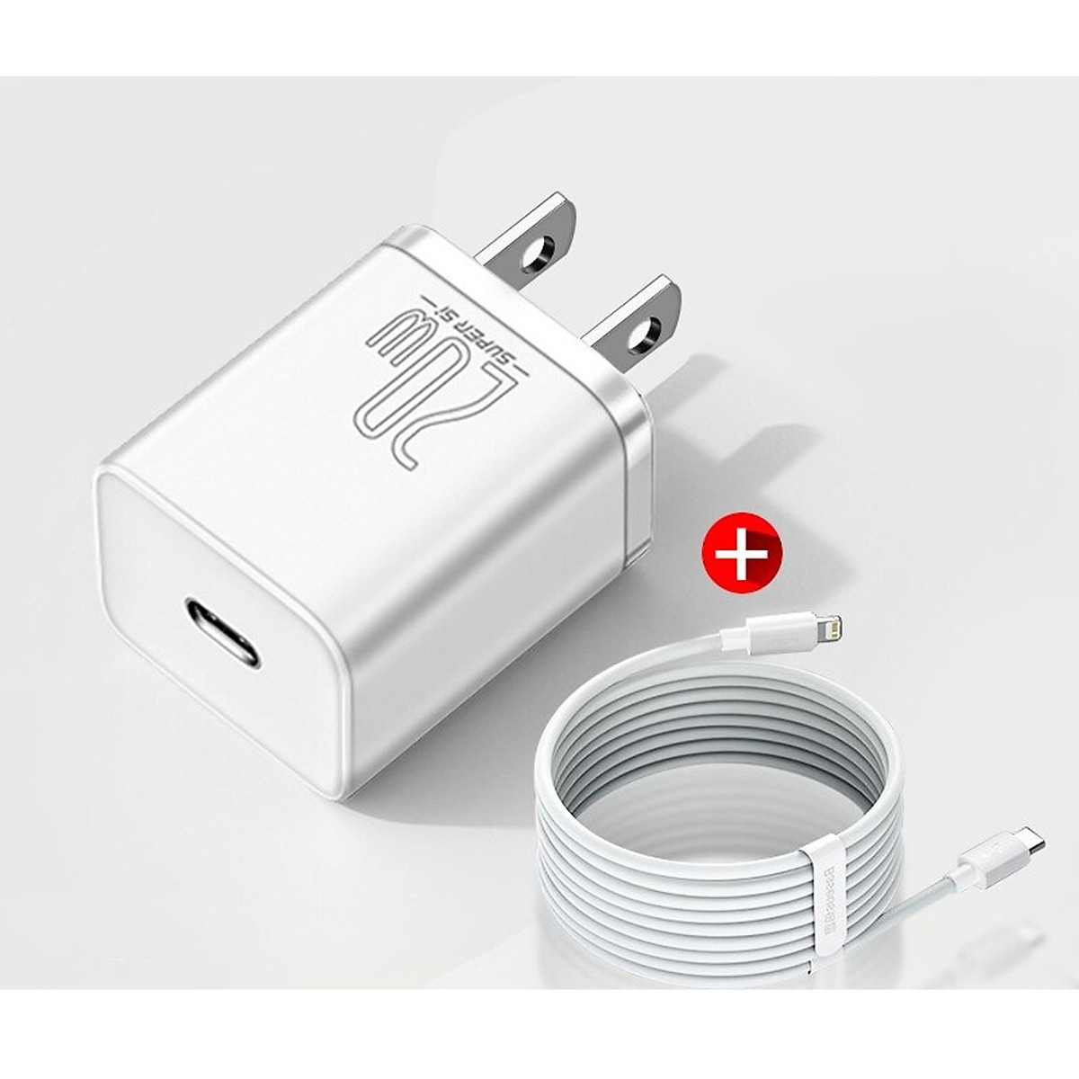 Bộ Cốc sạc và Cáp sạc nhanh Baseus Super Si PD 20W CCCJGCC for iPhone 12 (Hàng chính hãng)