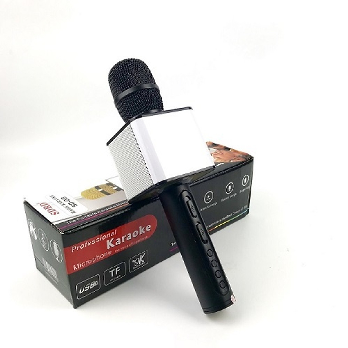 Micro Karaoke Bluetooth kèm loa kết nối điện thoại, máy tính bảng Hát Không Dây, Nghe Nhạc, Hỗ Trợ Kết Nối Thẻ Nhớ, USB Pin sạc - Hàng Chính Hãng