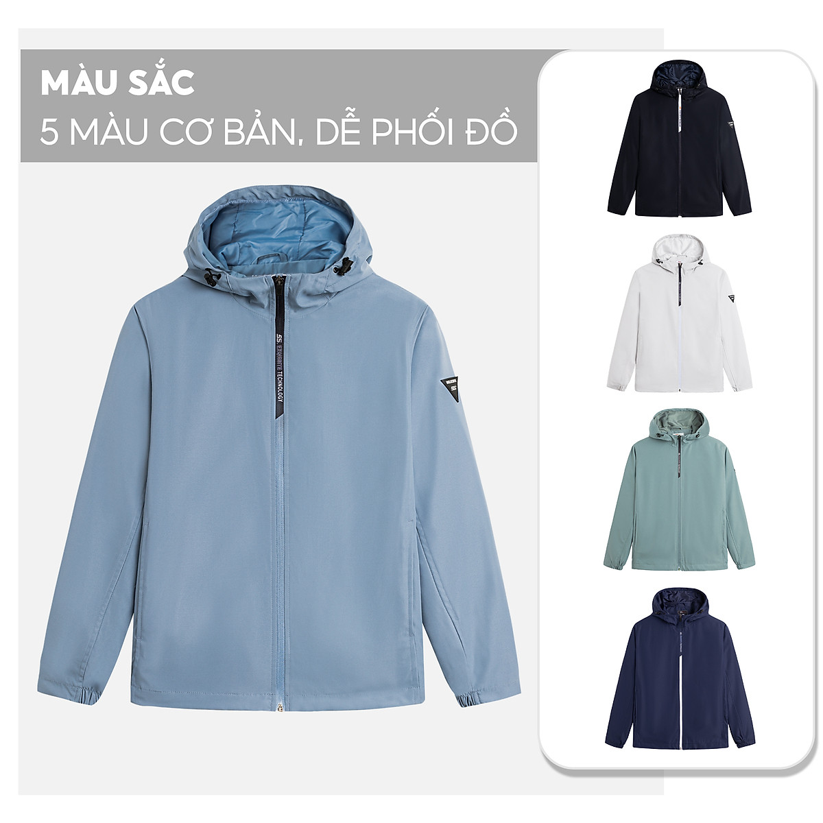 Áo Khoác Gió Thể Thao Nam 5S (5 Màu), Chất Liệu Cao Cấp, Trượt Nước, Cản Gió, Thiết Kế Khỏe Khoắn (AKG22009) Áo Khoác Gió Thể Thao Nam 5S (5 Màu), Chất Liệu Cao Cấp, Trượt Nước, Cản Gió, Thiết Kế Khỏe Khoắn (Akg22009)