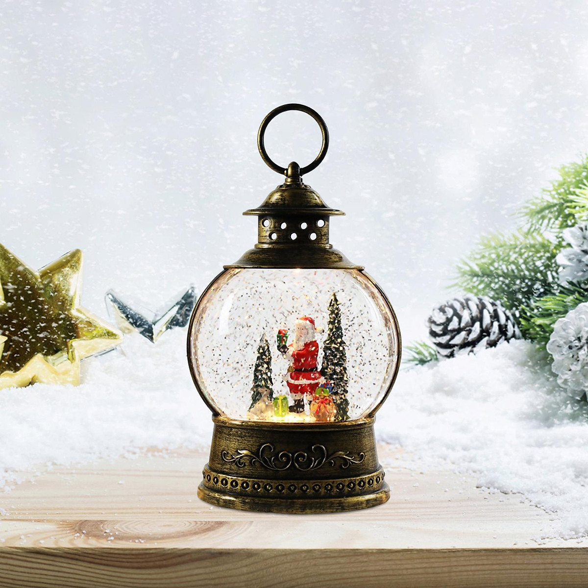 Mua Christmas Lighted Snow Lantern Music Box Ornament Crafts Toy ...
