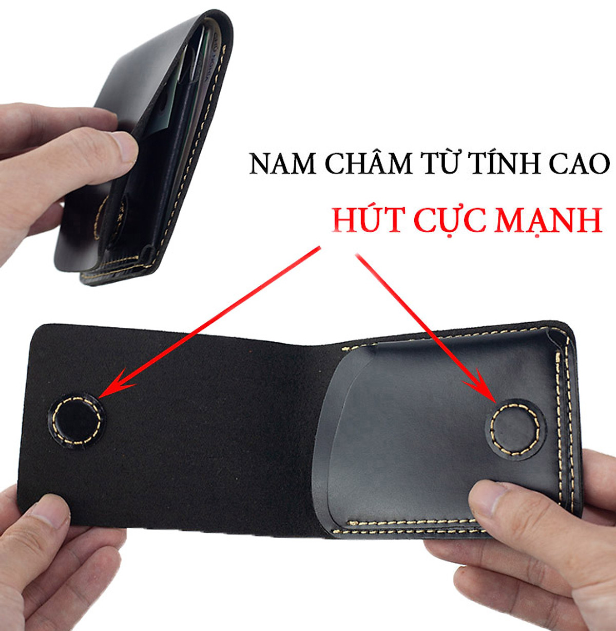 Ví sen 3 da bò Pullup V122, bóp mini nam nhỏ gọn hai màu đen và nâu, đường chỉ may tinh tế, đựng thẻ kẹp tiền tiện lợi,fullbox, thương hiệu Bụi leather chuyên đồ da thật