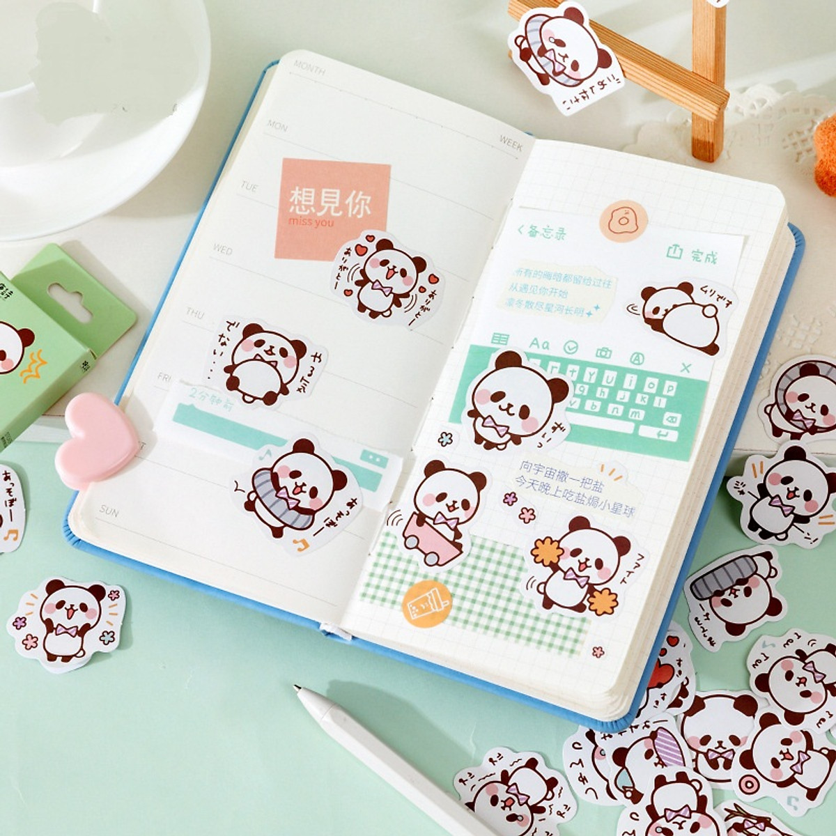 Mua Hộp 45 sticker Gấu trúc nhỏ trang trí sổ tay bullet journal ...