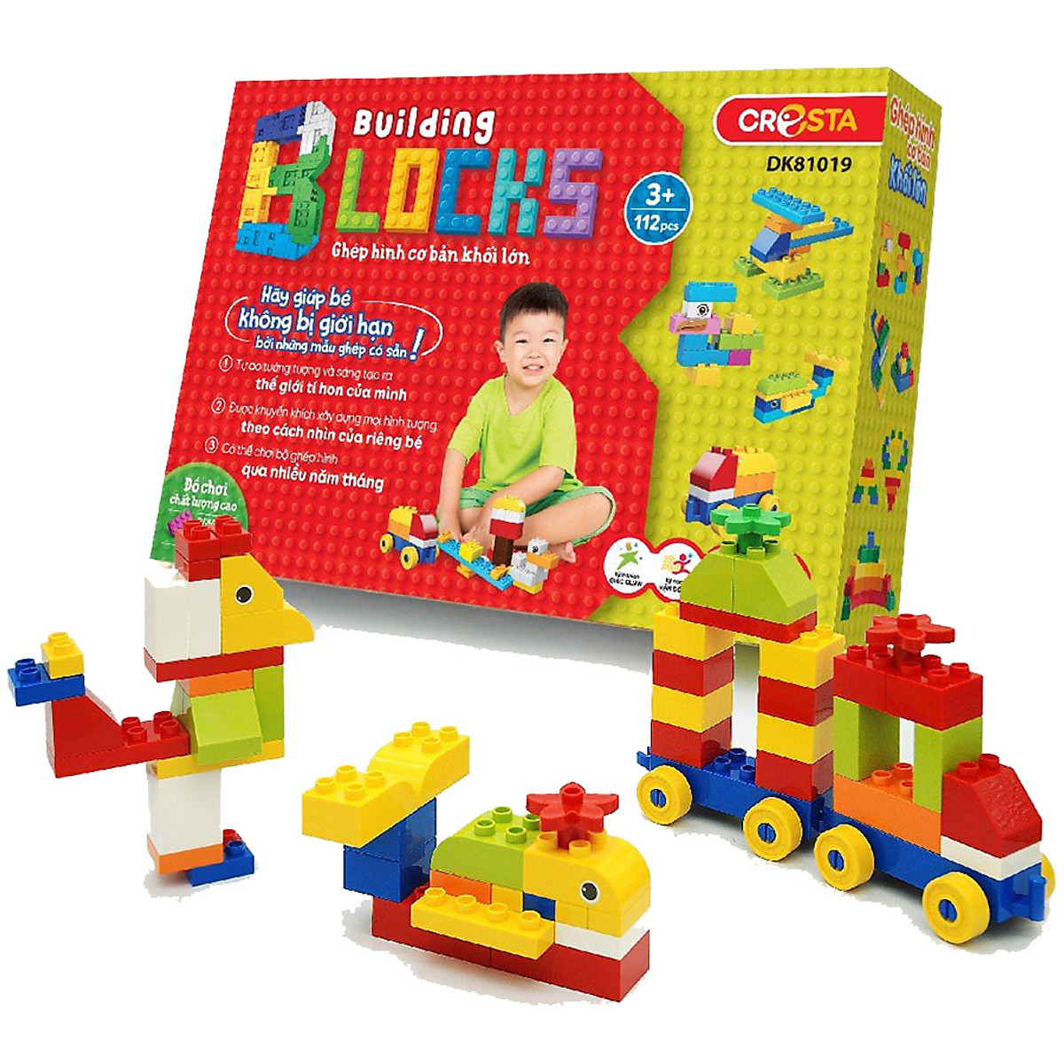 Đồ chơi Ghép Hình Cơ Bản Khối Lớn Cresta - 112 Chi Tiết