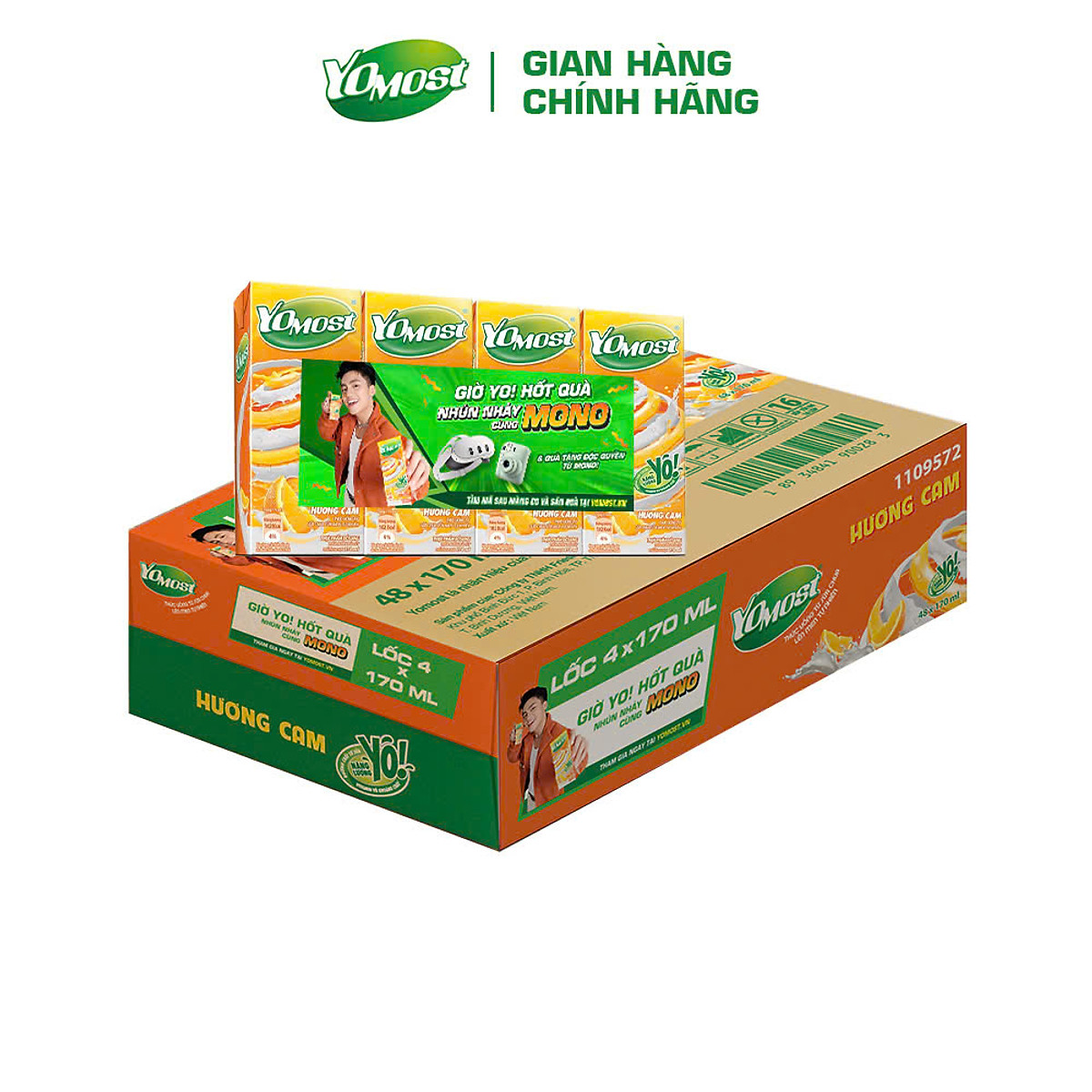 Thùng 48 Hộp Sữa Chua Lên Men Tự Nhiên Yomost Vị Cam (170ml/Hộp)