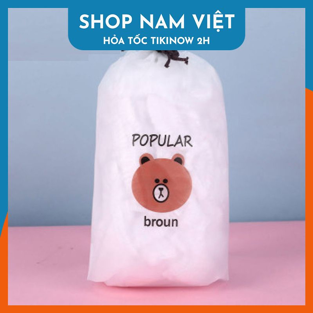Màng bọc thực phẩm set 100 chiếc co giãn siêu dai có chun hình túi gấu