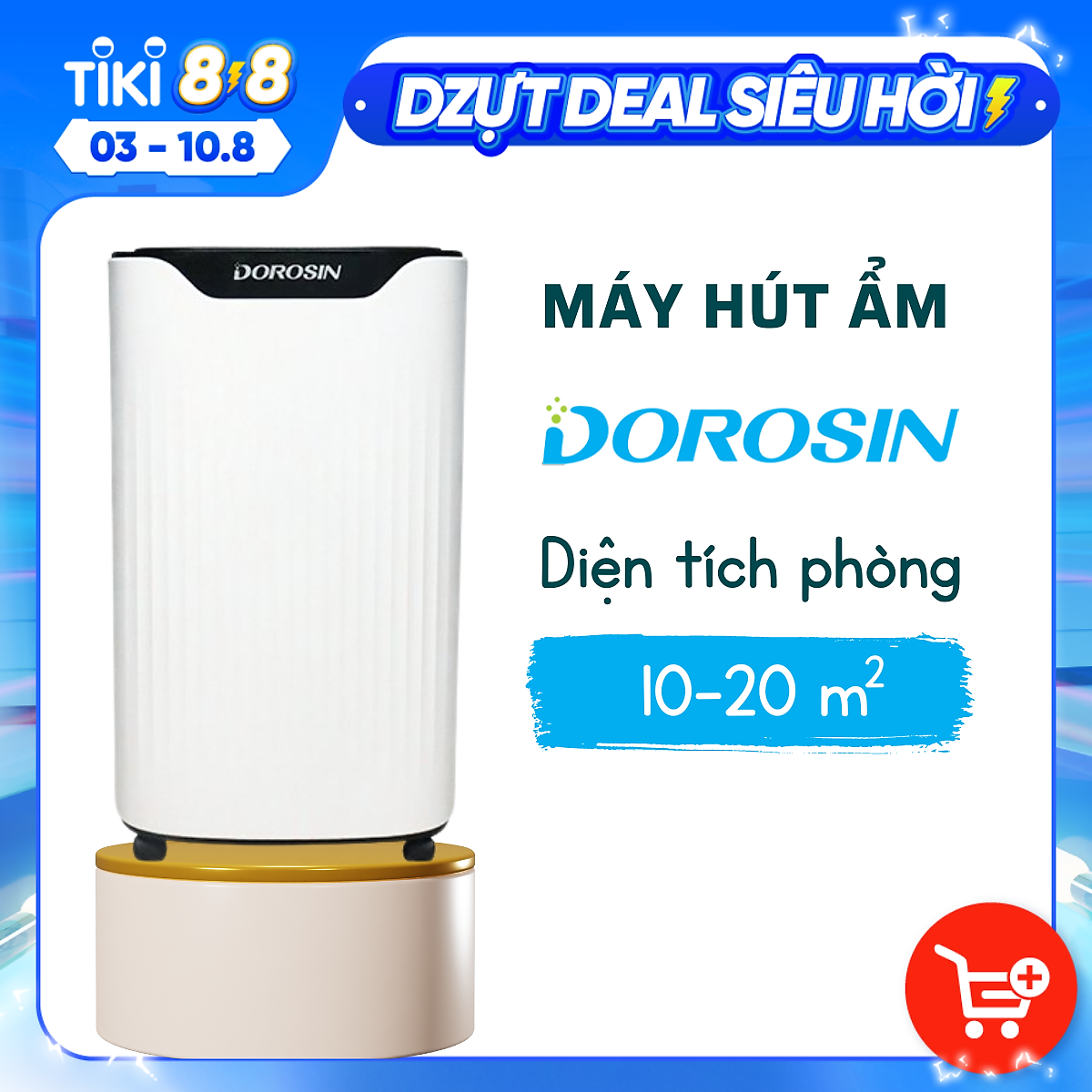Máy hút ẩm gia dụng chính hãng Dorosin 612 hàng chính hãng (10-40m2)/Công suất hút ẩm 12 lít /ngày - Cảm biến điện tử thông minh - Độ ồn thấp