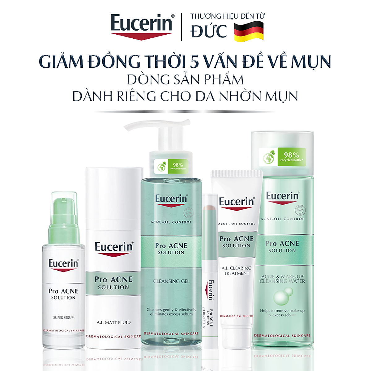 Tinh chất giảm thâm & dưỡng sáng cho da mụn Eucerin Pro Acne Triple Effect Serum 40ml