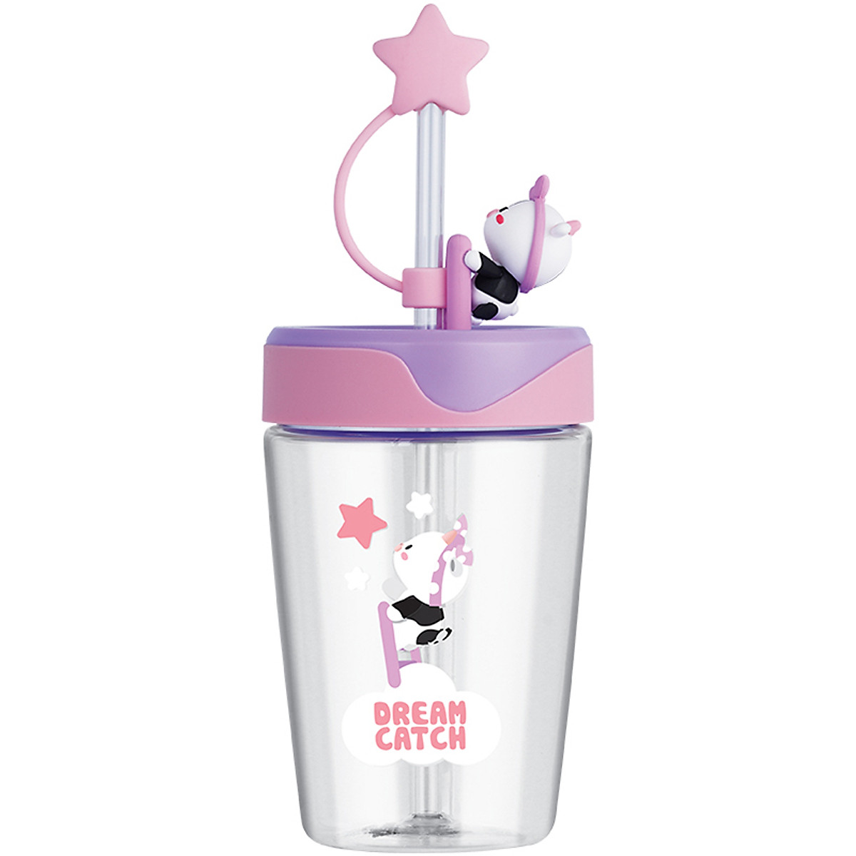 Ly nhựa LocknLock Dream Catcher ABF779 520ml có nắp đậy ống hút