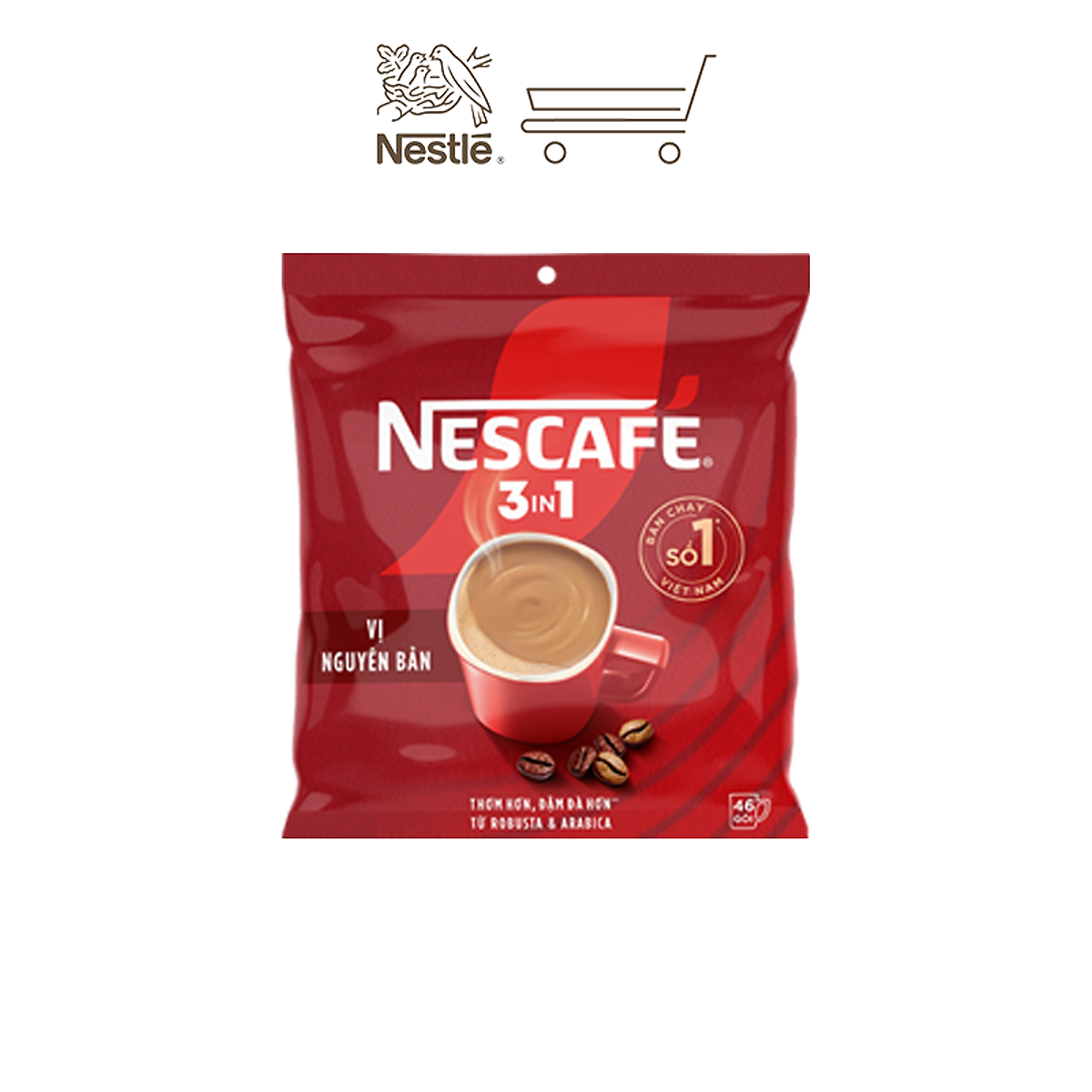 Combo 3 Bịch NESCAFE 3IN1 Công thức cải tiến - VỊ NGUYÊN BẢN Bịch 46 gói