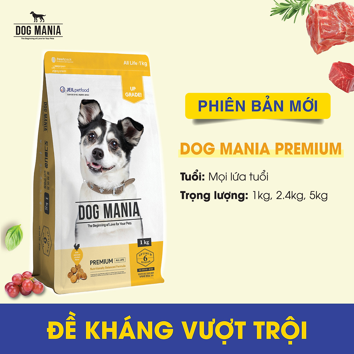-Thức ăn cho chó mọi lứa tuổi DOG MANIA PREMIUM