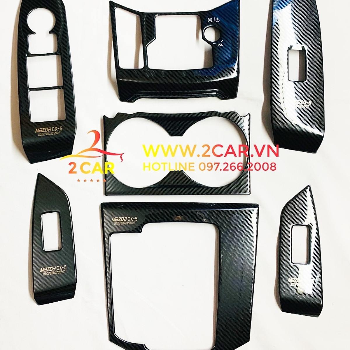 Ốp nội thất Carbon xe Mazda CX5/ Cx-5 2018 2019 2020 2021 2022 vân Cacbon kim loại cao cấp