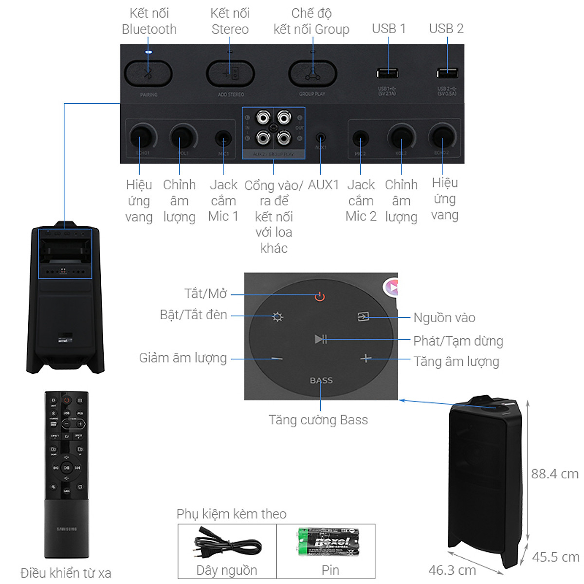 Loa Tháp Samsung MX-T70/XV - HÀNG CHÍNH HÃNG