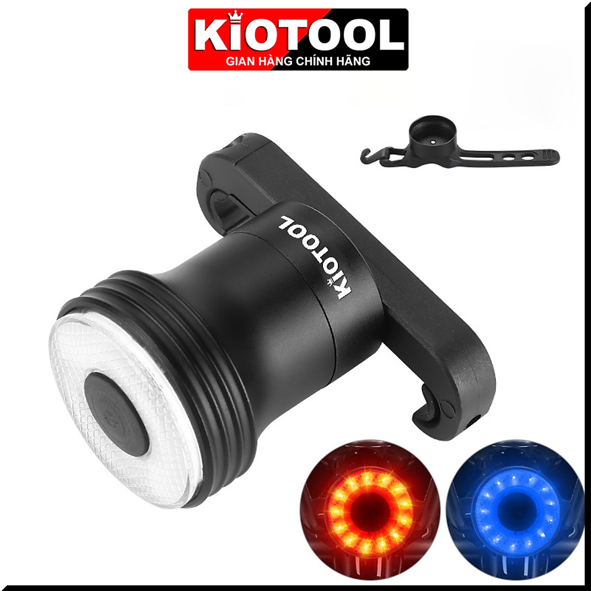 Đèn hậu xe đạp Kiotool 2 màu xanh đỏ K02