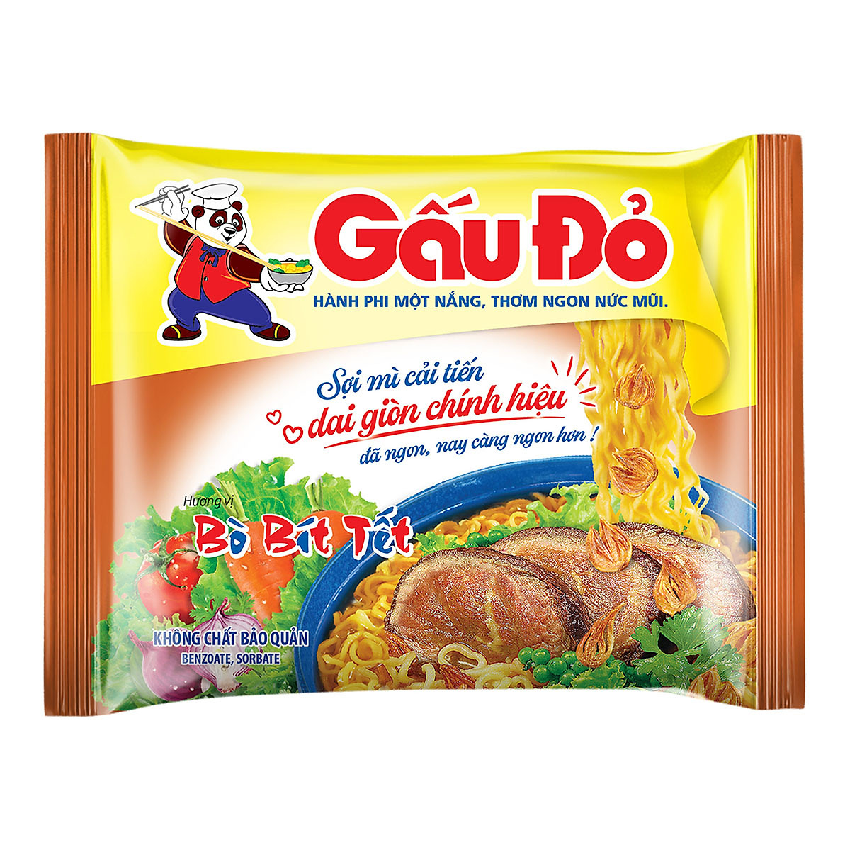 Thùng 30 Gói Mì Gấu Đỏ Bò Bít Tết 63g
