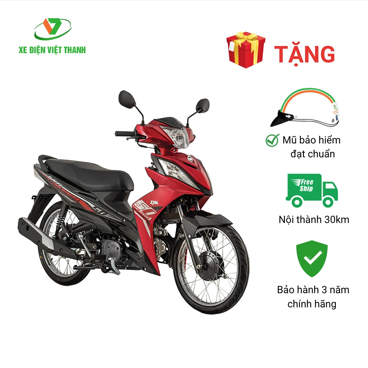 Mua Xe Máy Sym Galaxy 50Cc - Vành Nan Hoa - Đen Vàng Tại Xe Điện Việt Thanh  | Tiki