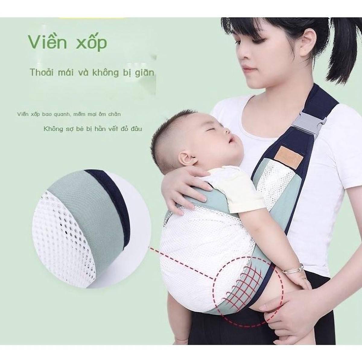Địu Cho Bé Dạng Lưới Thoáng Khí Nhiều Tư Thế An Toàn Tiện Lợi Địu Cho Bé Dạng Lưới Thoáng Khí Nhiều Tư Thế An Toàn Tiện Lợi
