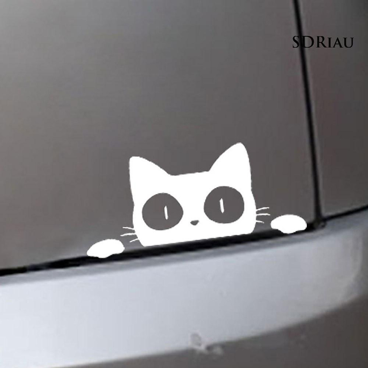 Miếng Dán Trang Trí Xe Ô Tô Hình Chú Mèo Phản Quang - Phụ kiện ô tô
