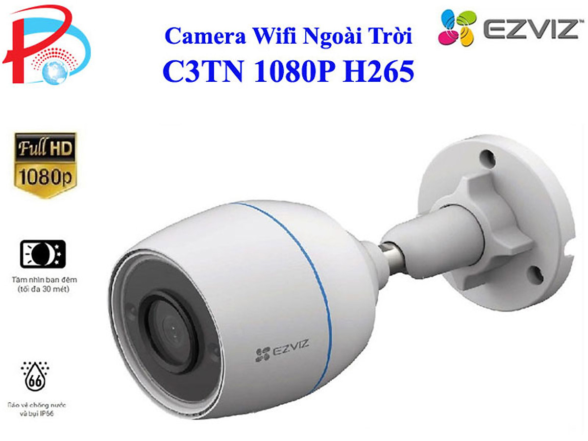 Camera IP Wifi Ngoài Trời EZVIZ C3TN 2MP Full HD 1080P Tích Hợp Mic Thu Âm - Chống Ngược Sáng - Hàng Chính Hãng