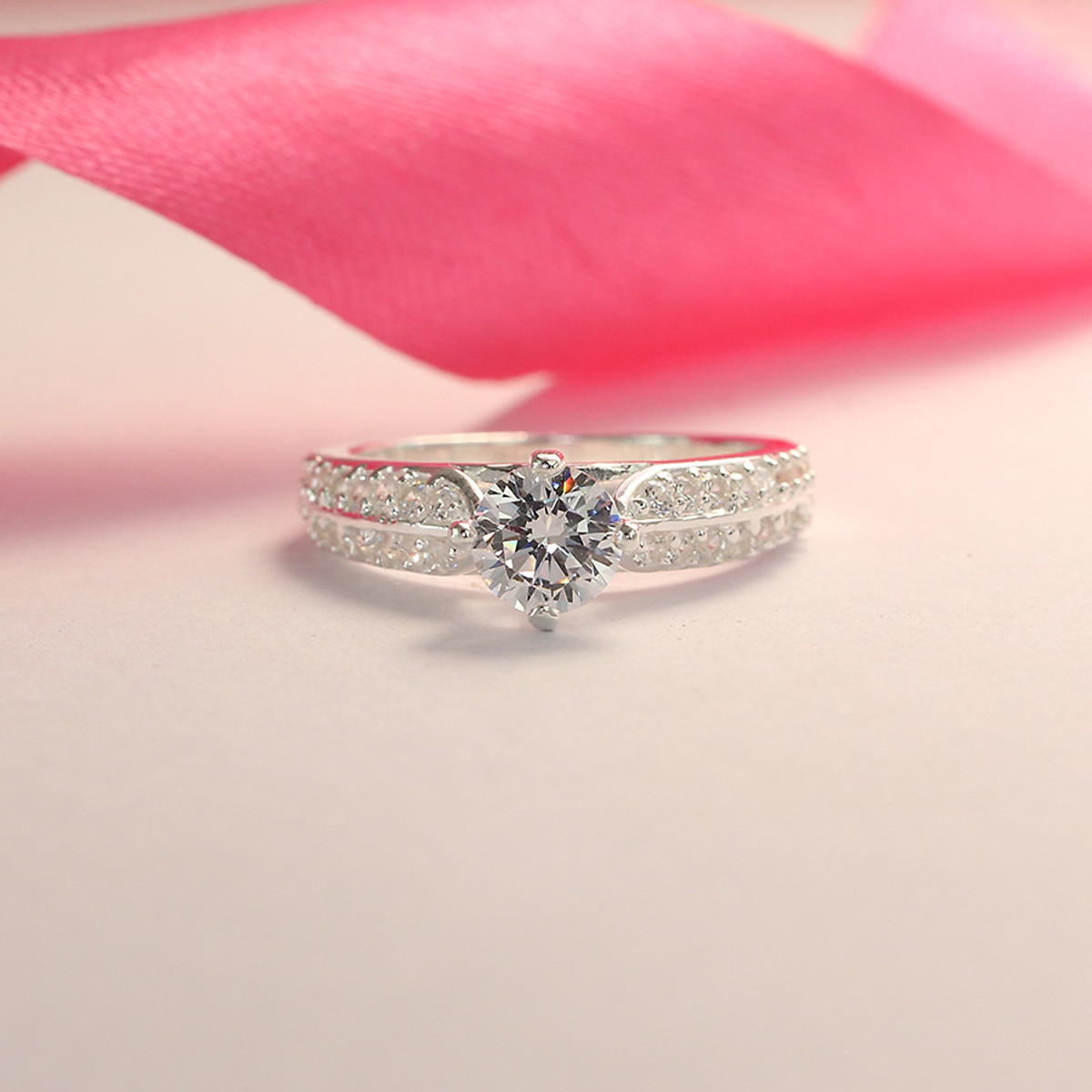 Nhẫn bạc nữ đẹp đính đá cao cấp - Nhẫn nữ bạc 925 NN0165