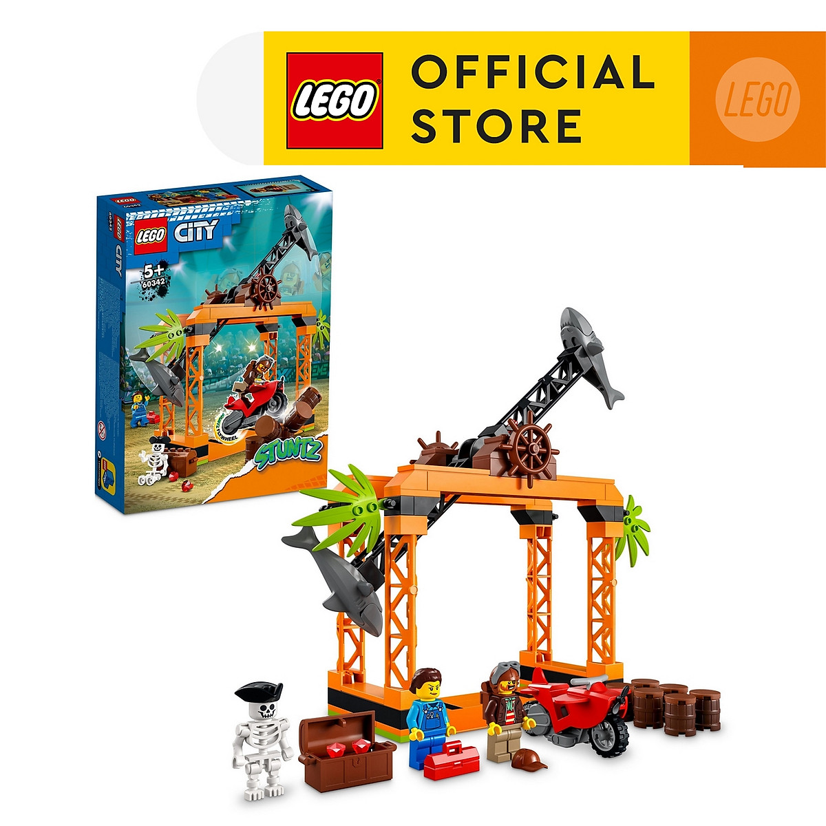 LEGO City 60342 Thử thách Vượt Vòng Quay Cá Mập (122 chi tiết)