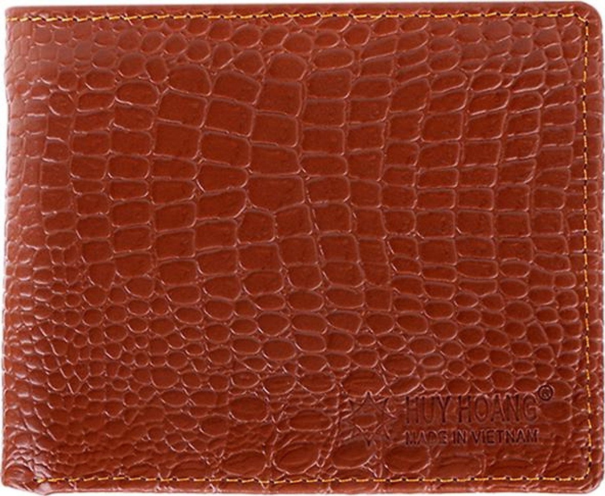 Ví Nam Vân Cá Sấu Huy Hoàng HT2112 (12.5 x 10 cm) - Nâu