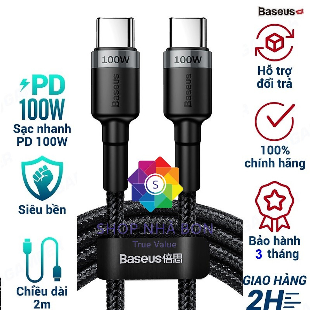 Dây cáp sạc nhanh 100W chuẩn PD 2.0 Type C to type-c QC 3.0 hiệu Baseus Cafule type c to Type C cho iPad Pro 2018 / 2020 / Samsung / Huawei / Xiaomi / Tablet / Macbook / Laptop Type C - Hàng nhập khẩu