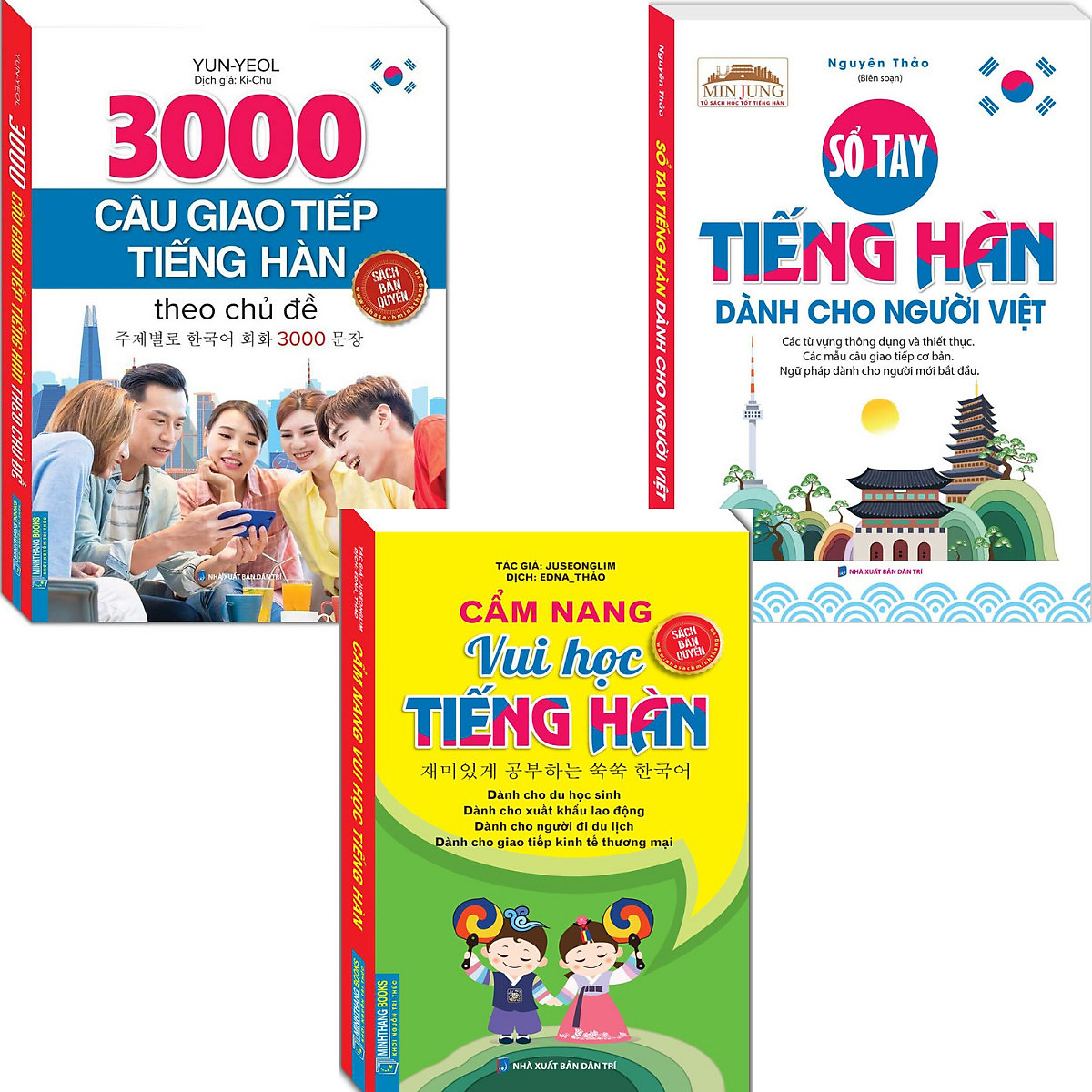Combo 3 Quyển 3000 Câu Giao Tiếp Tiếng Hàn + Cẩm Nang Vui Học Tiếng Hàn + Sổ Tay Tiếng Hàn Dành Cho Người Việt