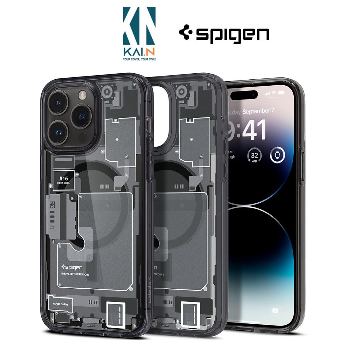 Ốp Lưng Dành Cho Iphone 14 Promax/ 14 Pro SPIGEN ULTRA HYBRID ZERO ONE MAGFIT_ Hàng Chính Hãng