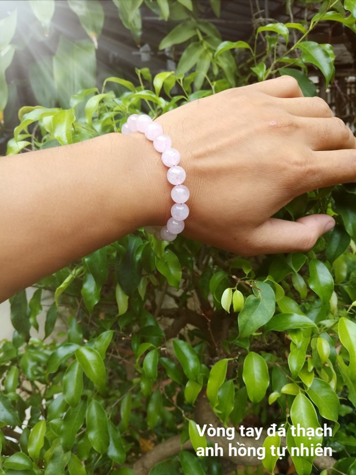 Vòng Tay Phong Thủy Đá Thach Anh Hồng Mệnh Hỏa , Thổ - Đá Phong Thủy (10mm)