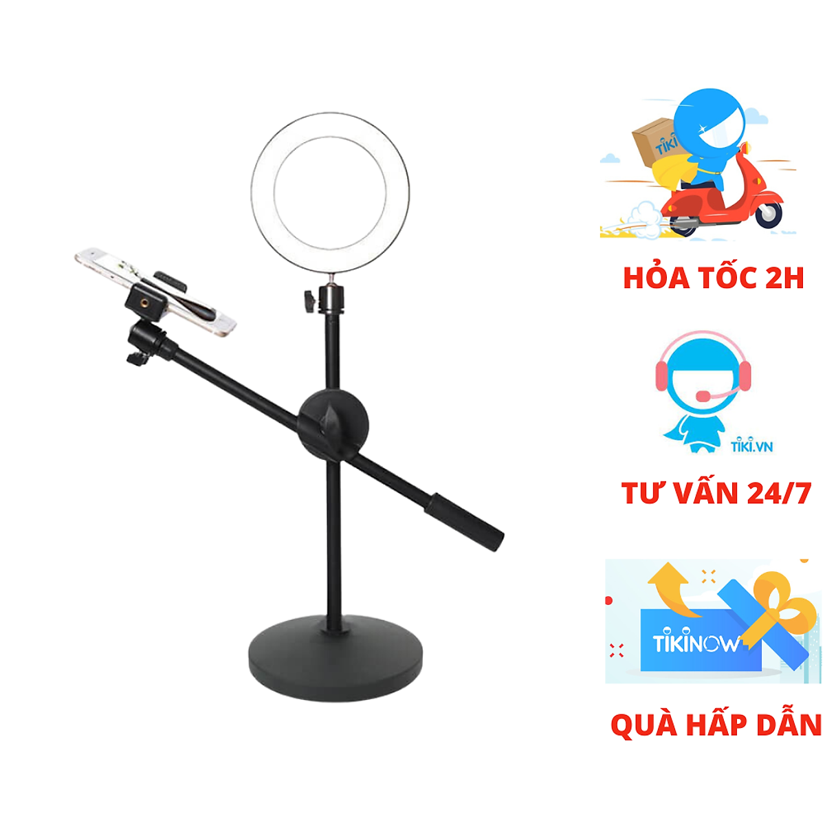 Giá đỡ điện thoại Topshot 90 độ quay video chụp ảnh từ trên xuống hỗ trợ review sản phẩm - Giao màu ngẫu nhiên - Hàng chính hãng