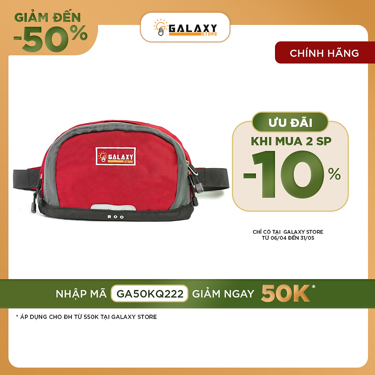 Túi Bao Tử Đeo Chéo Cao Cấp Nam Nữ Thời Trang Đa Năng Galaxy Store GTBT01 - ROO Version (28x17.5cm) - Hàng Chính Hãng