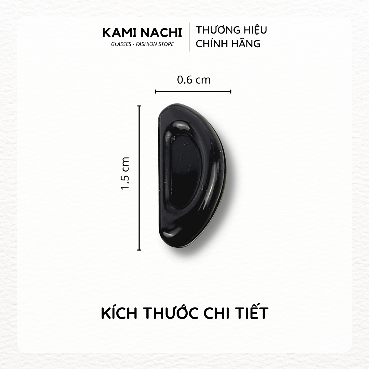 Bộ 2 miếng đệm mũi silicon hình bán nguyệt có mặt dán keo cho mắt kính KAMI NACHI