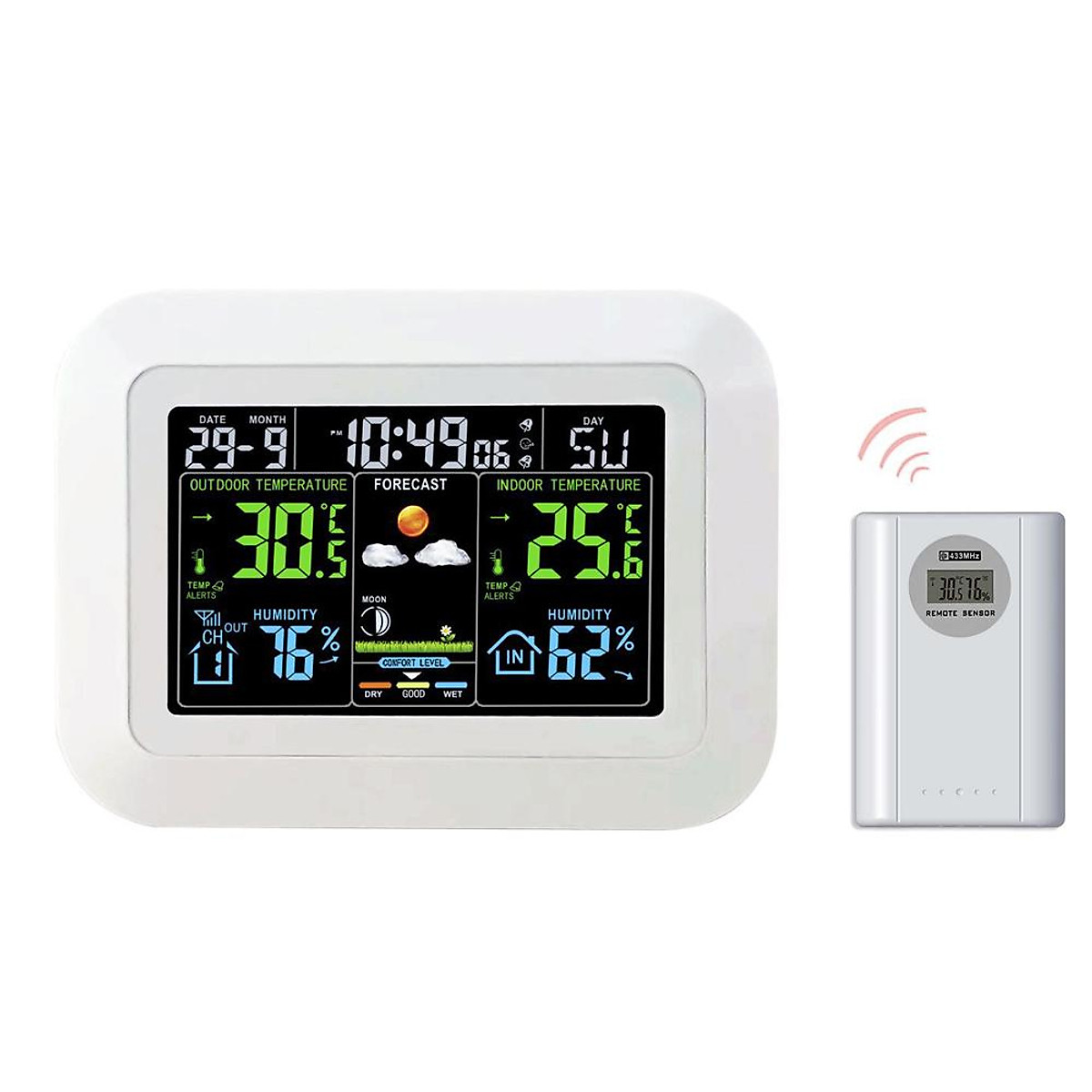 Mua Multifunctional Home/Office Weather Station Color Digital Display Clock  Outdoor and Indoor Temperature Tester Hygrometer Weather Forecast Table  Clock tại Mimi Town