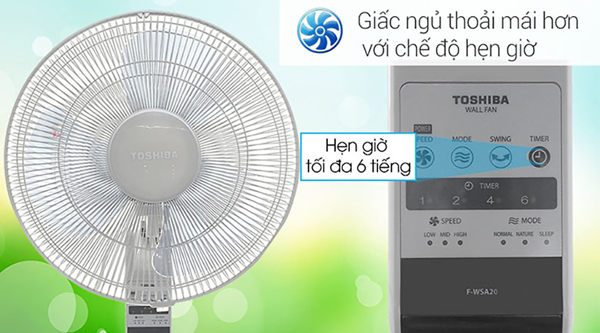 Quạt Treo Tường Toshiba F-WSA20(H)VN (55W) - Xám - Hàng chính hãng