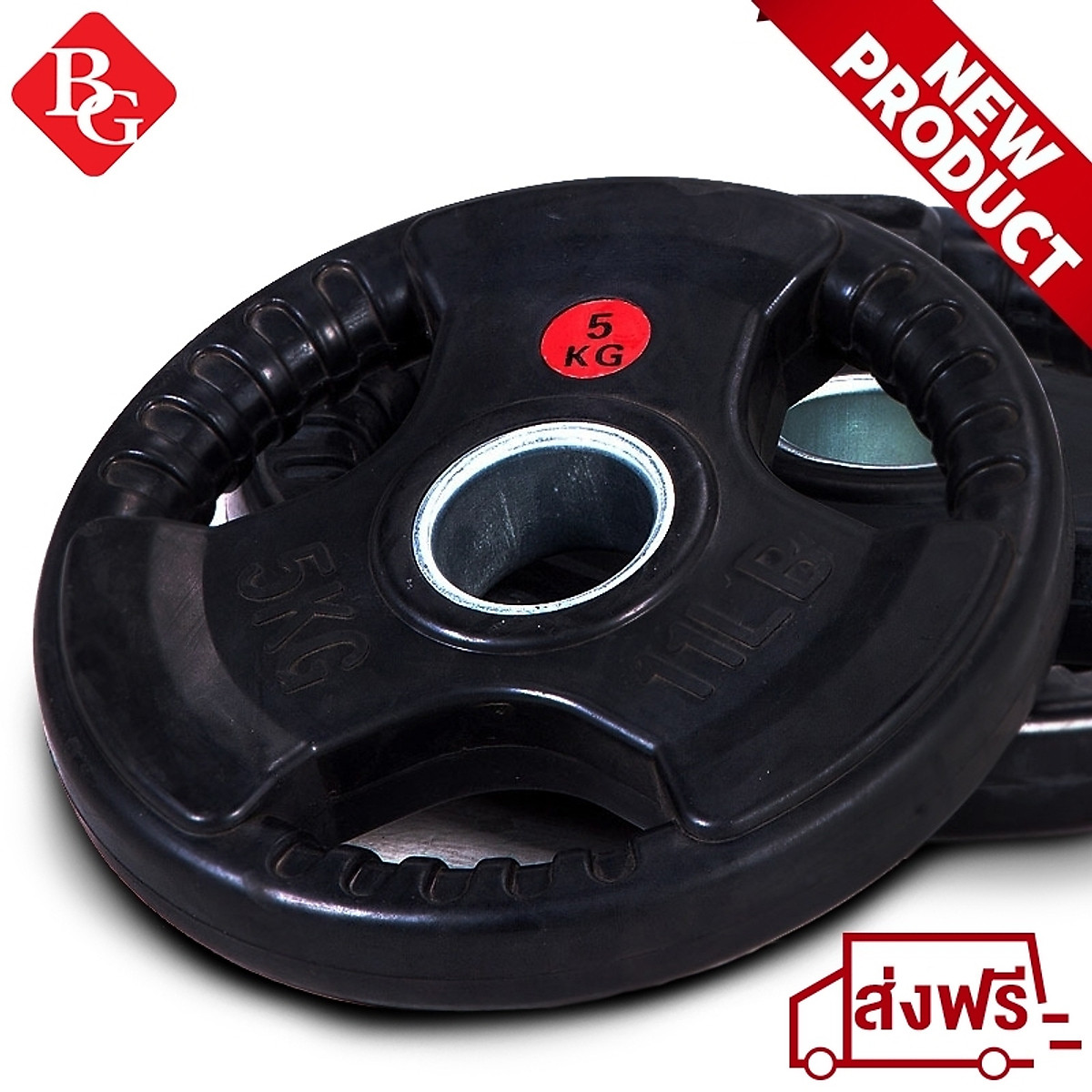 Tạ miếng cao cấp 3 lỗ (ø: 50mm) có bọc cao su non Thái Lan BG 2.5kg,5kg, 7.5kg, 10kg,15kg và 20kg (hàng nhập khẩu)