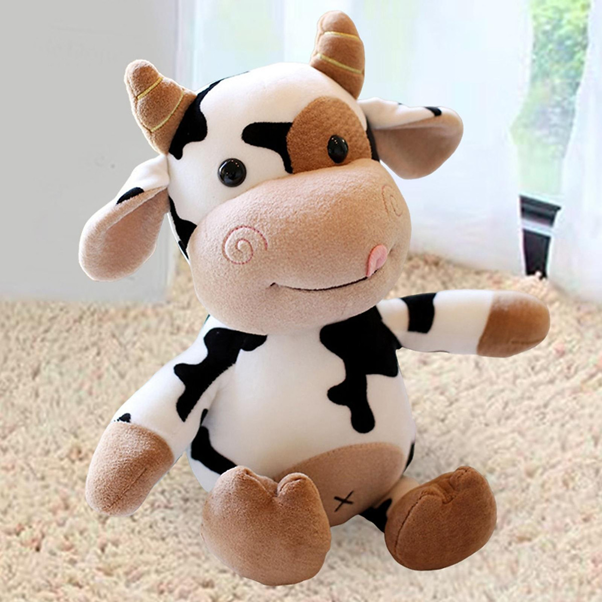 Cartoon Cow Plush Toy Comfortable Stuffed Animal Doll for Home Ornament Cartoon Cow Plush Toy Comfortable Stuffed Animal Doll for Home Ornament