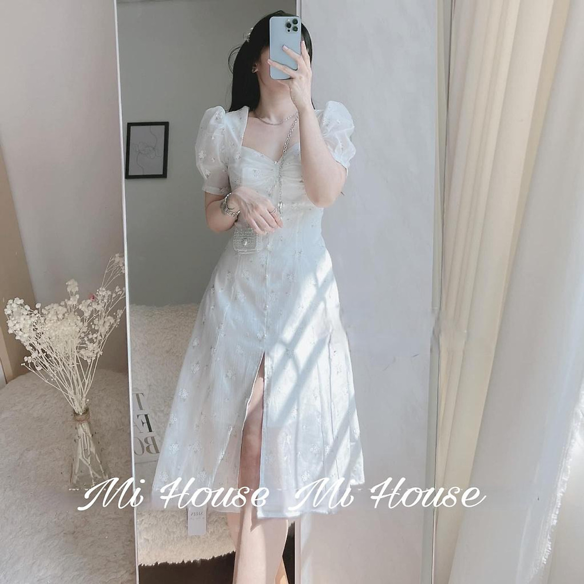 Đầm xẻ tà hoa nhí - Đầm xẻ tà đi biển dành cho nữ