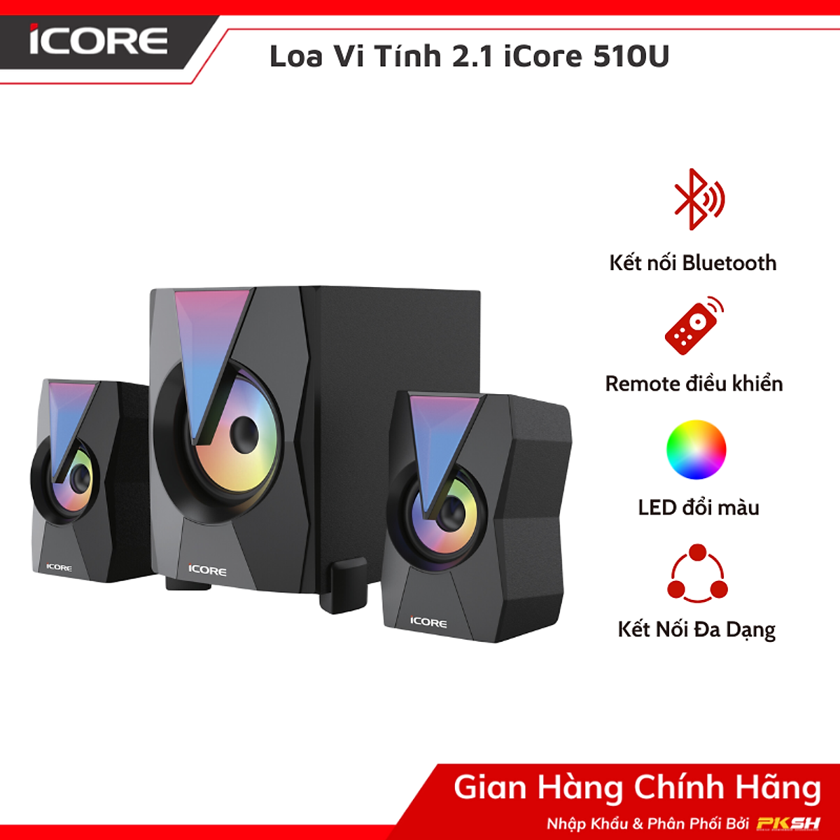 Loa Vi Tính 2.1 iCore 510U - Hàng Chính Hãng