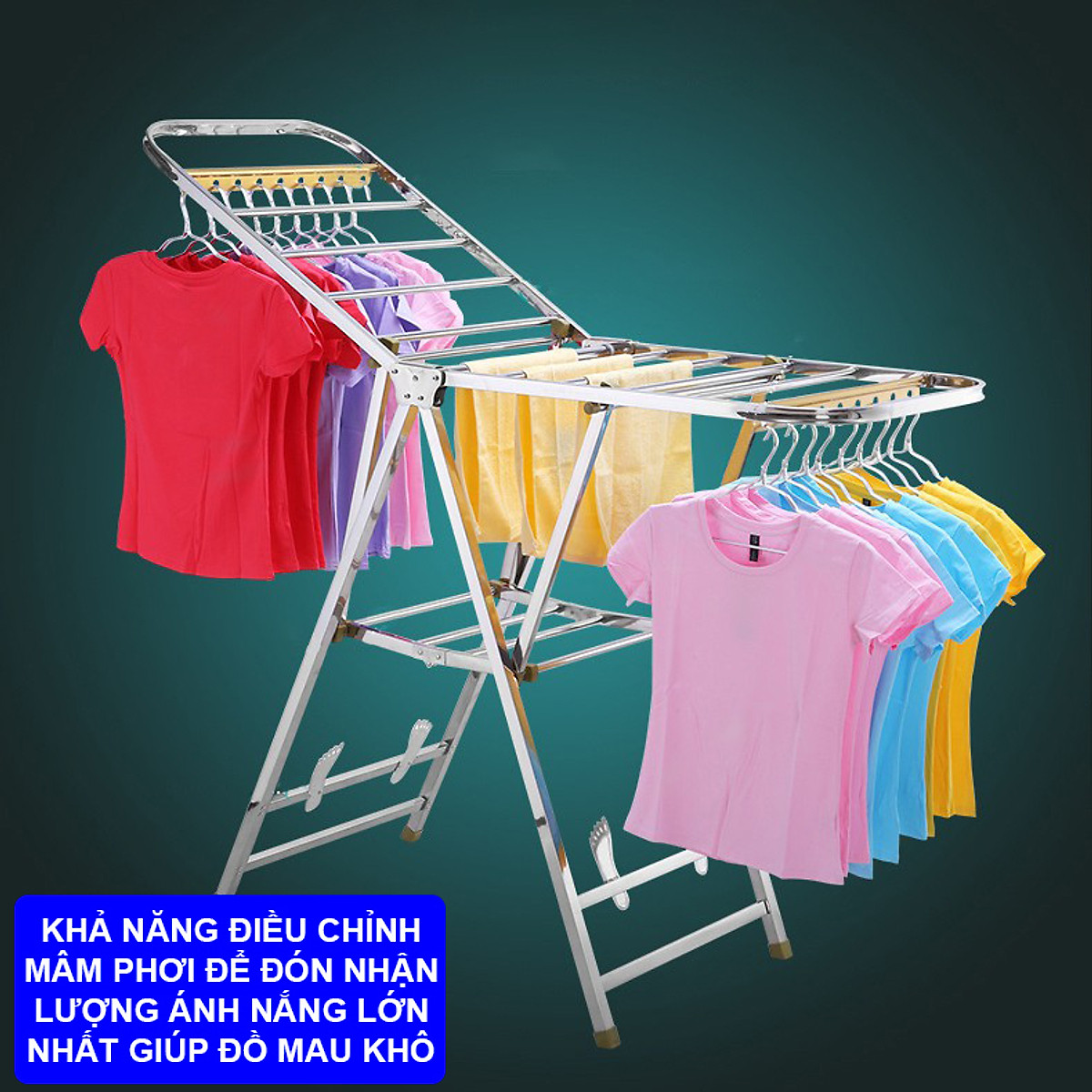 Giàn phơi đồ thông minh đa năng, Giàn phơi để sàn Inox gấp gọn, Chính hãng NIKITA nhiều mẫu mã lựa chọn