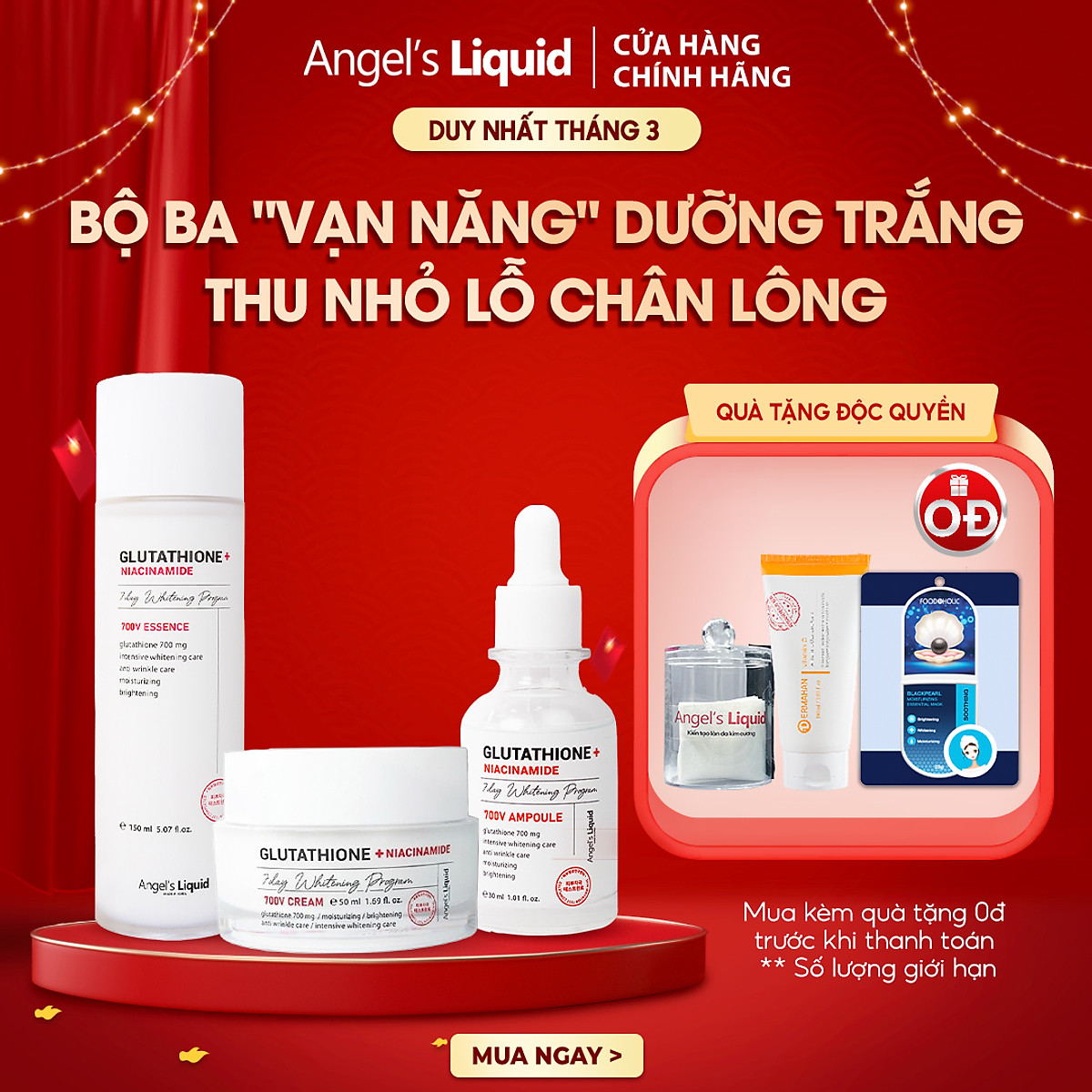 Mua Combo Sản Phẩm Nước Thần, Huyết Thanh, Kem Dưỡng Mờ Nám, Dưỡng ...