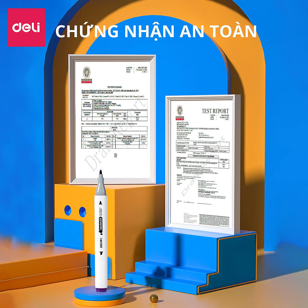 Bút màu marker hai đầu cao cấp Deli - 70801