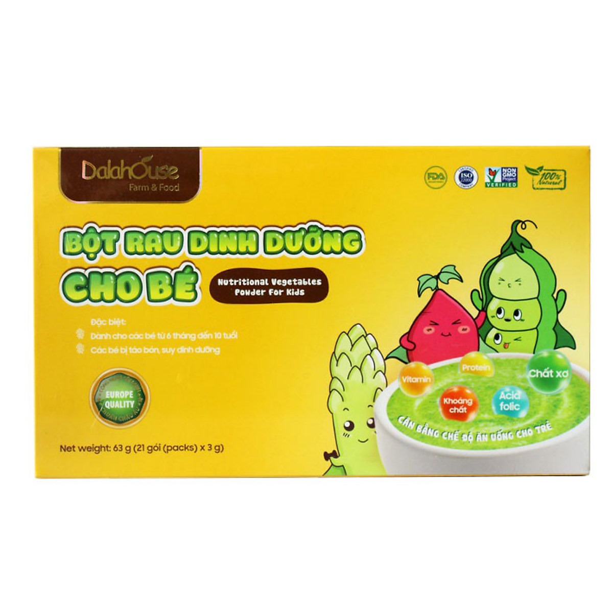 Bột rau dinh dưỡng cho bé Dalahouse - 7 vị với 7 loại bột rau giàu dưỡng chất - Cân bằng chế độ dinh dưỡng cho trẻ