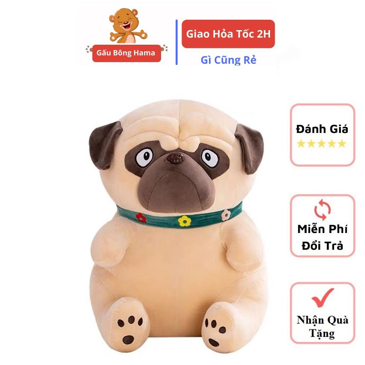 Chó Pug Bông Mặt xệ đủ Size 25 cm , 35 cm ,40 cm , 50cm - Thú bông